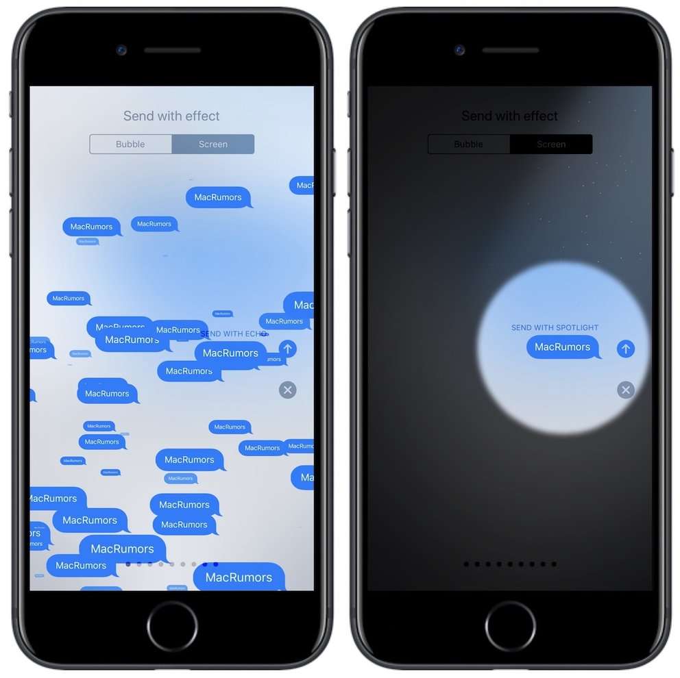 „Echo“ und „Spotlight“: Das sind die zwei neuen iMessage-Effekte in iOS 11