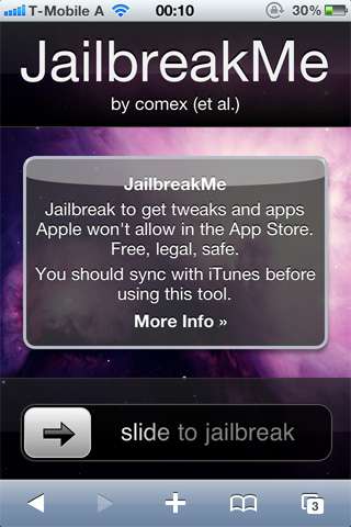 HowTo: iPhone, iPod touch und iPad iOS 4 Jailbreak und Unlock  mit JailbreakMe.com