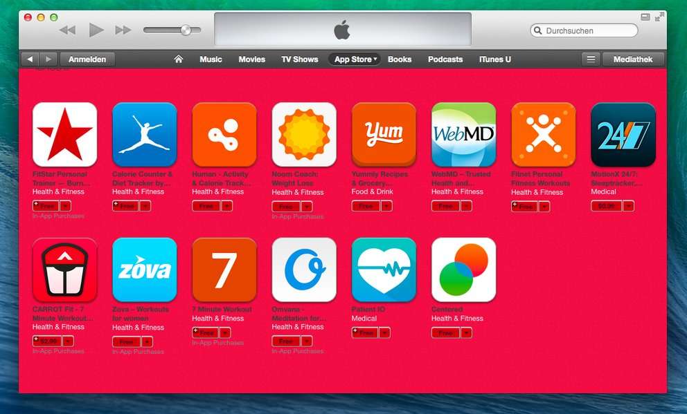iOS 8: Apple eröffnet Bereich für Health-Apps im US-App Store
