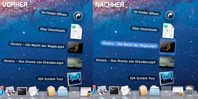 Icon-Hervorhebung im Stapel: Mac-Tipp