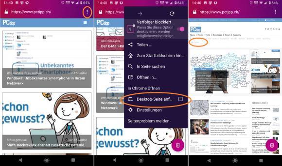 So nutzen Sie im Smartphone-Webbrowser die Desktop-Ansicht einer Webseite