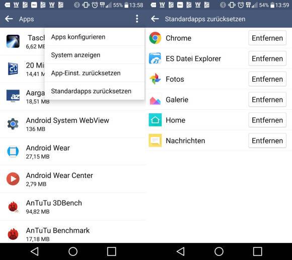 Android: Standard-Apps ändern