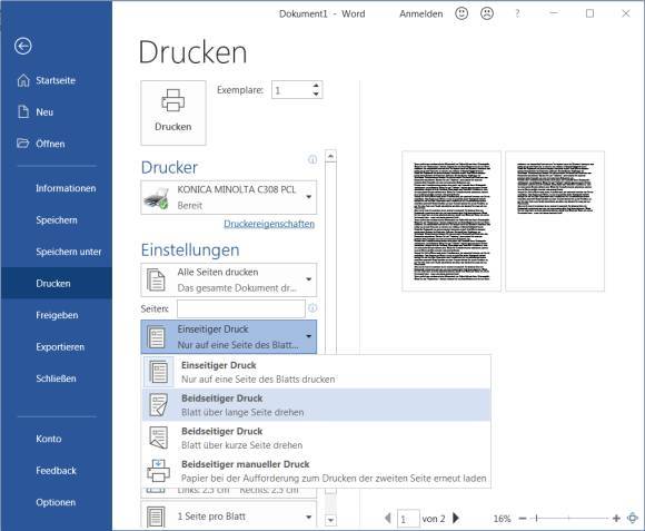 Duplex-Druck: Rückseite steht auf dem Kopf!